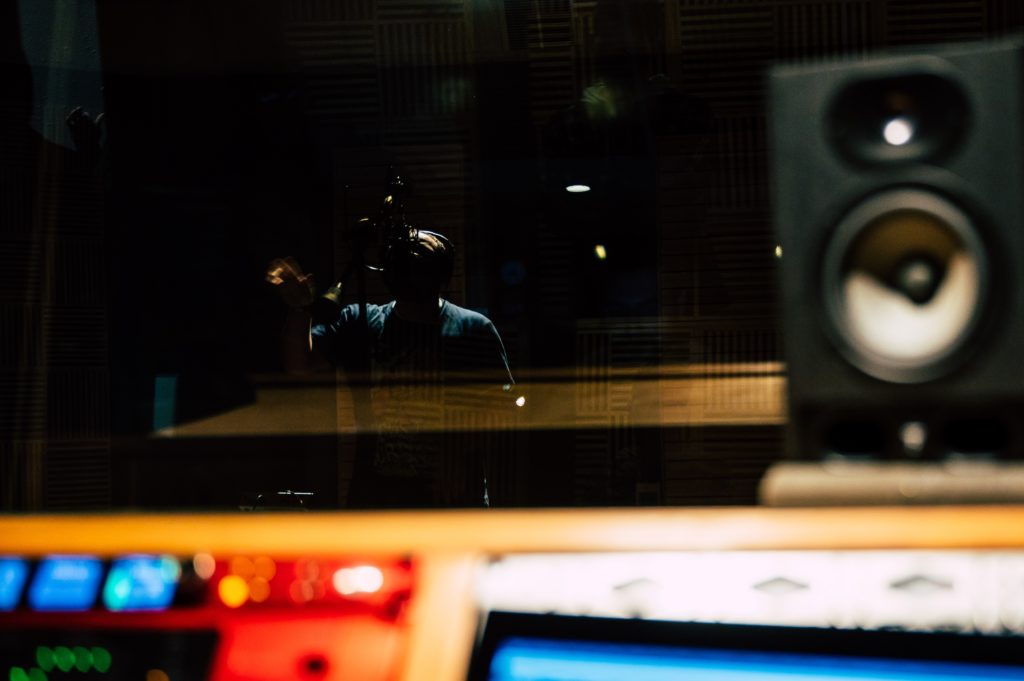 singer in the studio