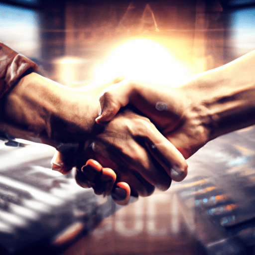 two parties shaking hands to make an agreement